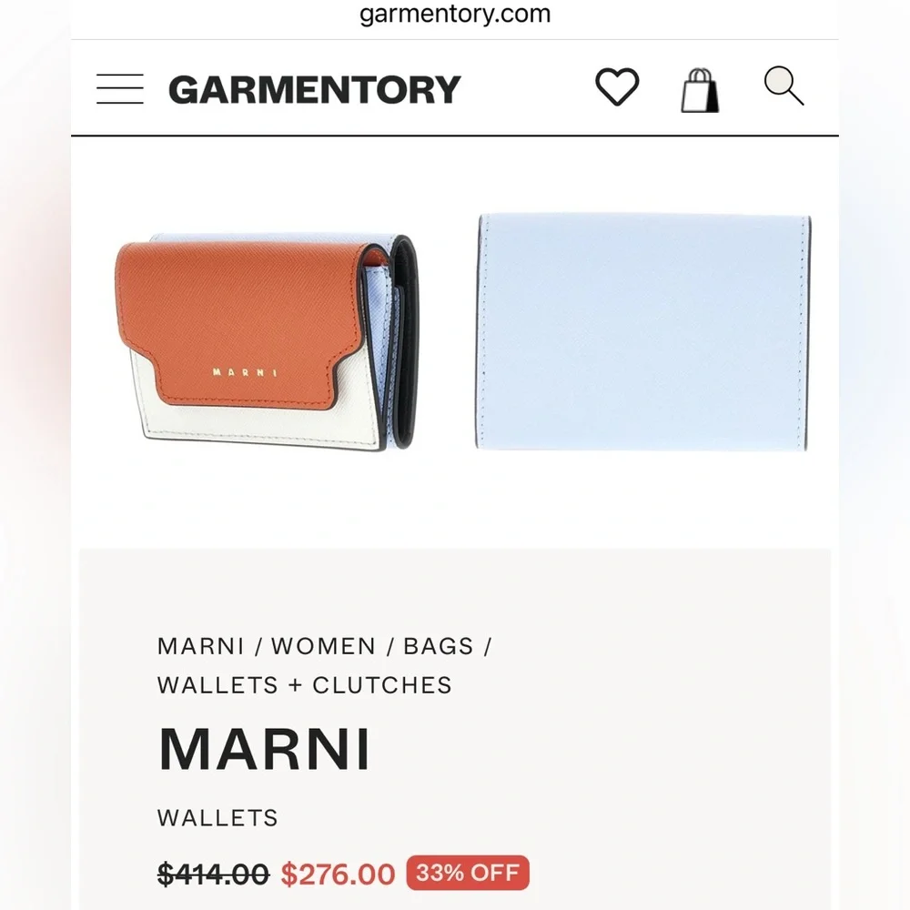 MARNI Saffiano Leather Tri-Fold Wallet